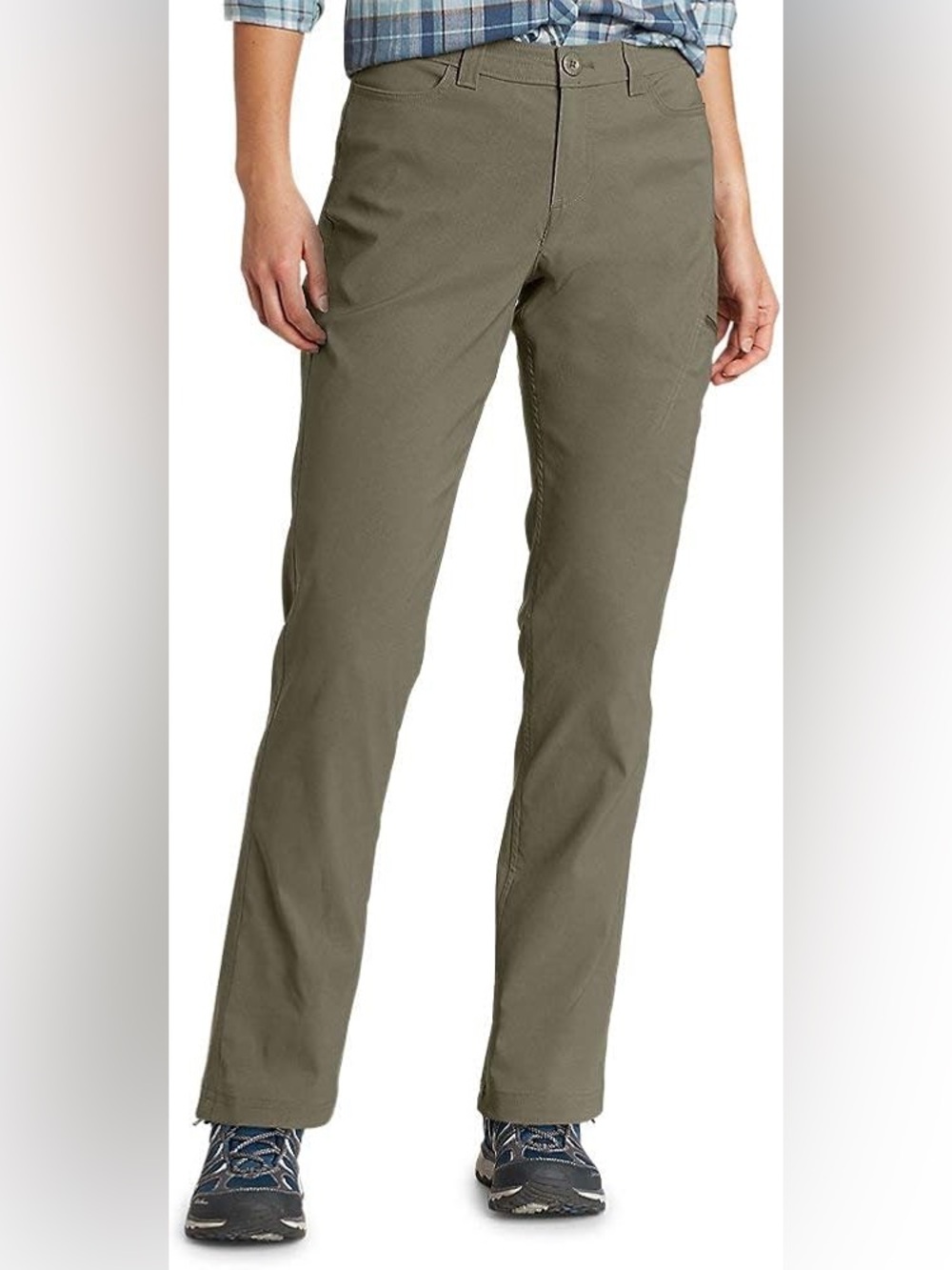Eddie Bauer Rainier straight leg mid rise pants sprig green NEW NWT